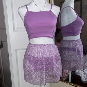 Romwe Floral Purple swim
